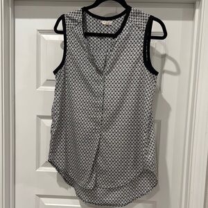 Black and White Sleeveless Women's Top